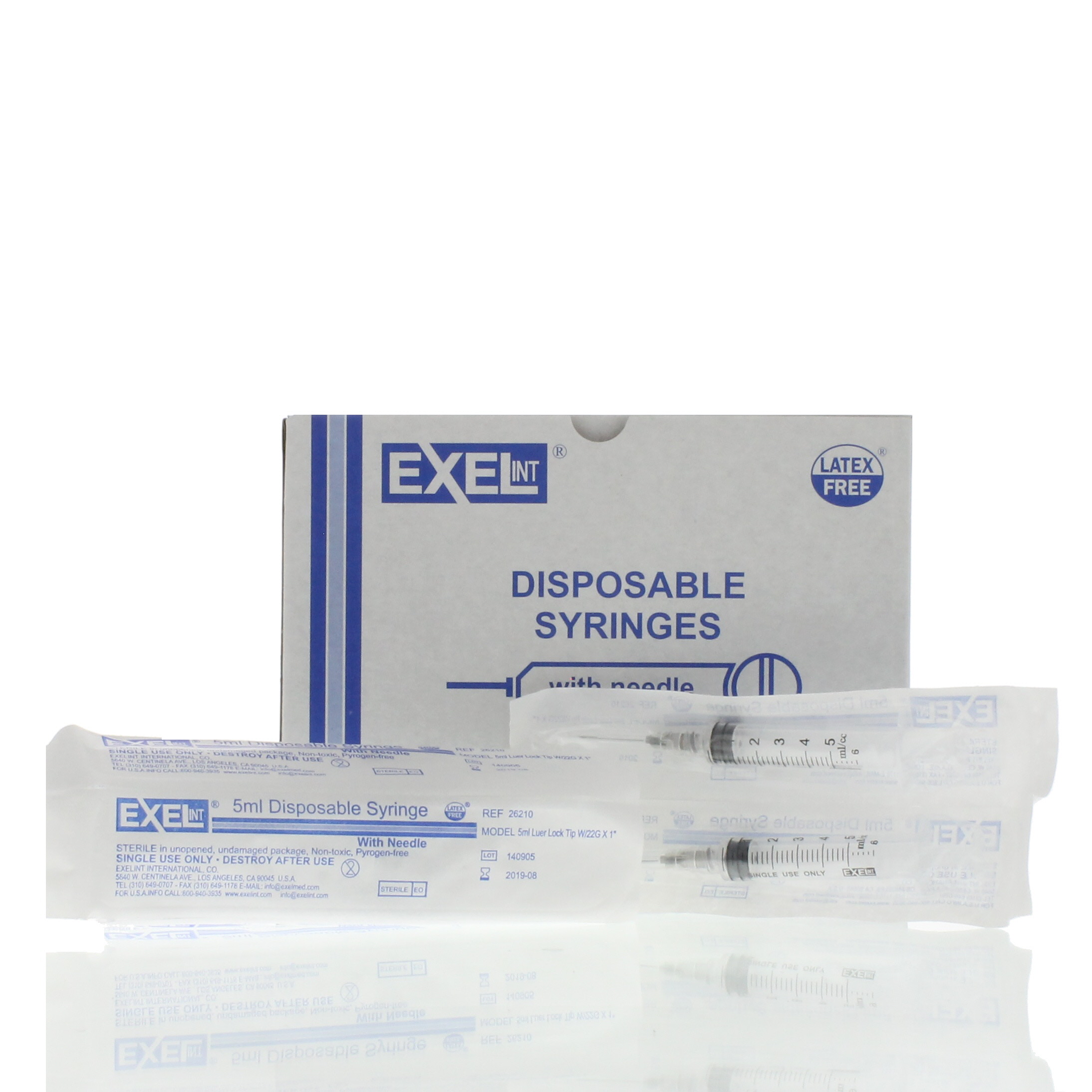 Exel 5-6cc Syringe w/22g x 1 Inch Needle - Box/100